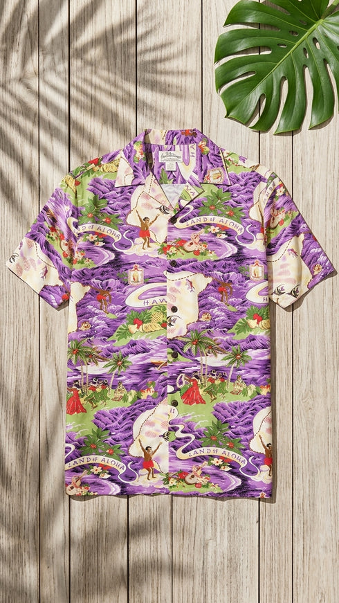 Land of Aloha Men's Classic Hawaiian Custom Made Shirt (Big or Tall Size)