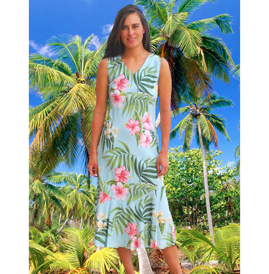 Womens Hawaiian Aloha Long Dresses