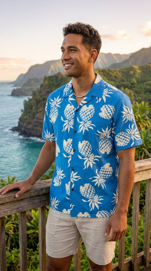Love Pineapples Men's Hawaiian Shirt