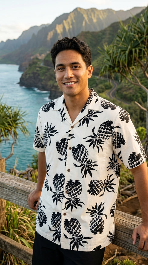 Love Pineapples Men's Hawaiian Shirt
