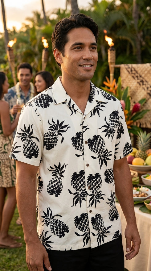 Love Pineapples Men's Hawaiian Shirt