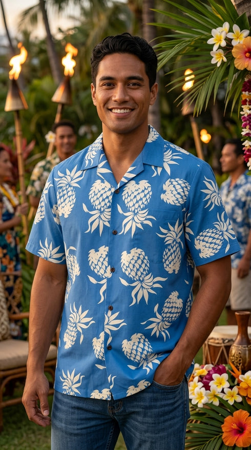 Love Pineapples Men's Hawaiian Shirt