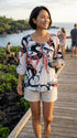 RJC Womens Magical Tropical Trip Peasant Blouse