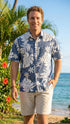 Magnificent Monstera - Reverse Print Hawaiian Cotton Mens Shirt