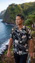Paradise Found Men's Melia Plumeria Hawaiian Shirt, view 7 of 11