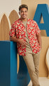 Paradise Found Men's Tom Selleck Magnum PI Mini Anthurium Hawaiian Shirt