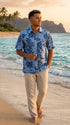 Made in USA - Go Barefoot Men's Mini Tahitian Reverse Aloha Shirt