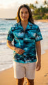 Night Time Surf Women's Hawaiian Camp Shirt
