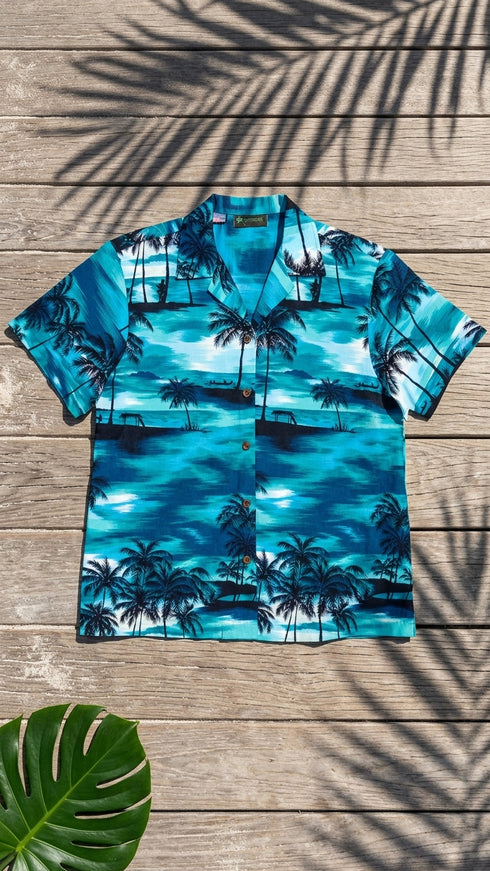 Night Time Surf Women's Hawaiian Camp Shirt