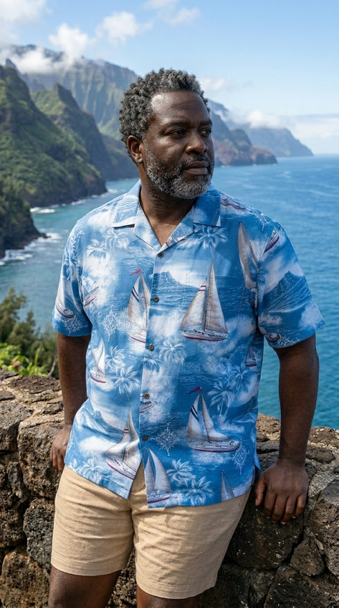 Pacific Legend Mens Ocean Sailing Dream Cruise Shirt