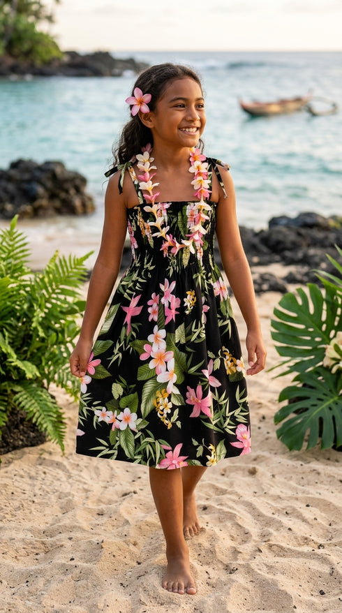 RJC Girls Orchid Plumeria Elastic Tube Dress