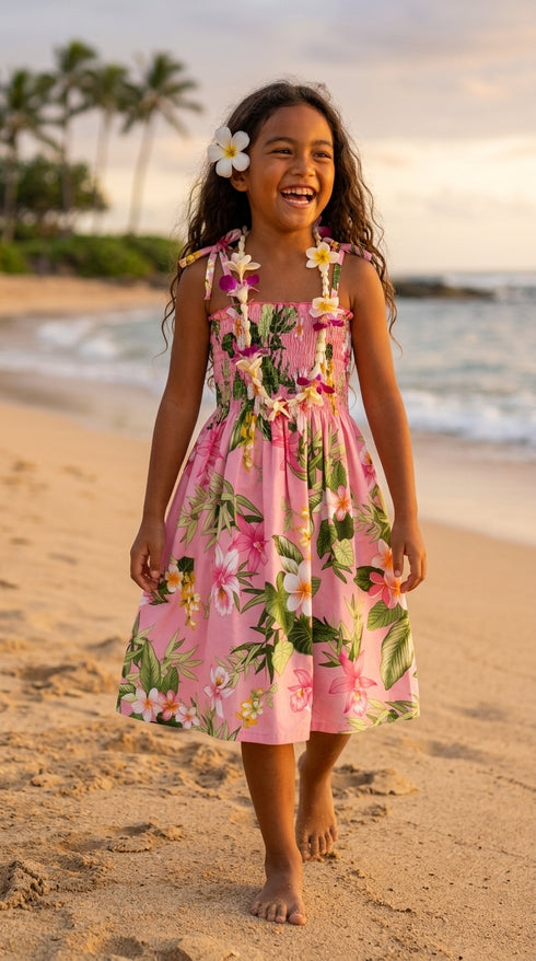 RJC Girls Orchid Plumeria Elastic Tube Dress