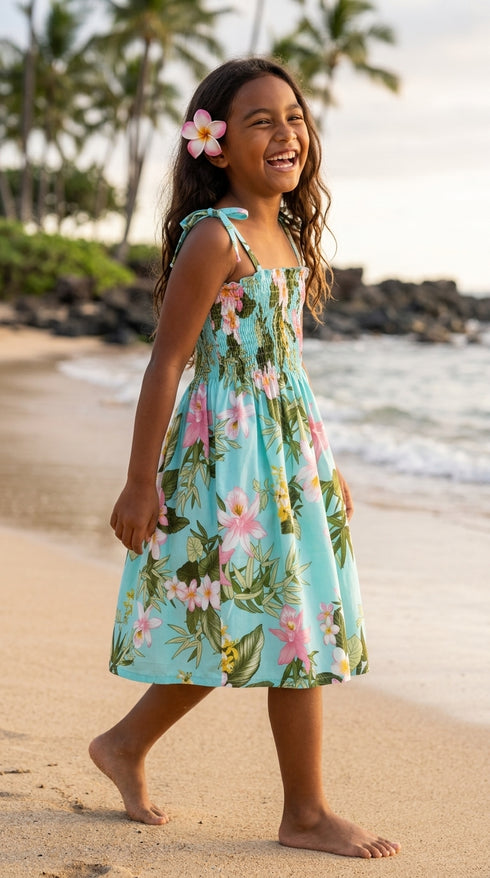 RJC Girls Orchid Plumeria Elastic Tube Dress