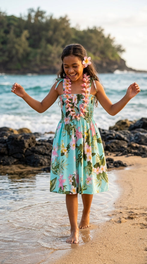 RJC Girls Orchid Plumeria Elastic Tube Dress