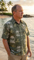 Made in USA - Go Barefoot Men's Outrigger Palm Reverse Aloha Shirt