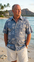 Made in USA - Go Barefoot Men's Outrigger Palm Reverse Aloha Shirt