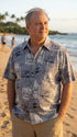 Made in USA - Go Barefoot Men's Outrigger Palm Reverse Aloha Shirt