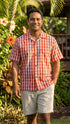 Men's Classic Hawaiian Paniolo Palaka Plaid Shirt