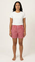 Pineapple Juice Mens Palaka Plaid Elastic Waistband Vintage Shorts