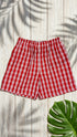 Pineapple Juice Mens Palaka Plaid Elastic Waistband Vintage Shorts