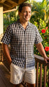 Men's Classic Hawaiian Paniolo Palaka Plaid Shirt