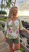 RJC Womens Pale Hibiscus Orchid Peasant Blouse