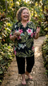 RJC Womens Pale Hibiscus Orchid Peasant Blouse