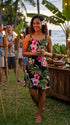 Pale Hibiscus Orchid Women's Bias Cut Slimming Hawaiian Dress