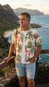 RJC Mens Pale Hibiscus Orchid Rayon Shirt