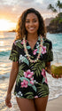 RJC Womens Pale Hibiscus Orchid Fitted Blouse