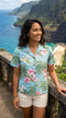 RJC Womens Pale Hibiscus Orchid Fitted Blouse