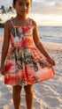 Paradise Island Surf Girl's Hawaiian Smocked Dress