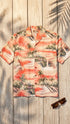 RJC Mens Paradise Island Surf Orange and Blue Rayon Shirt