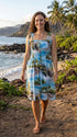 Women’s Smocked Tube Dress – Paradise Island Surf Print