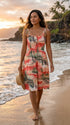 Women’s Smocked Tube Dress – Paradise Island Surf Print