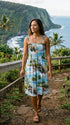 Women’s Smocked Tube Dress – Paradise Island Surf Print