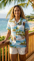 Paradise Island Surf Women's Hawaiian Aloha Rayon Shirt