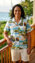 Paradise Island Surf Women's Hawaiian Aloha Rayon Shirt
