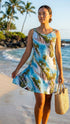 RJC Women's Paradise Island Surf Short Hawaiian Bias Cut Slip Dress