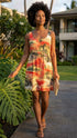 Paradise Island Surf Women's Empire Tie Front Hawaiian Dress (Generous Fit)