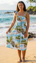 Women’s Smocked Tube Dress – Paradise Island Surf Print
