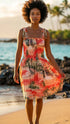 Women’s Smocked Tube Dress – Paradise Island Surf Print