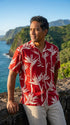Paradise Found Men's Pareau Paradise Hawaiian Shirt, made in Hawaii