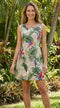 Women’s A-Line Dress – Parrot Monstera Print – Slimming Bodice