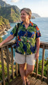 Parrot Monstera Women's Hawaiian Camp Shirt