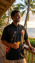 Bamboo Cay Men's Peekaboo Santa Embroidered Shirt