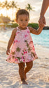 RJC Baby Girls Flamingo Paradise Halter Ruffle Hawaiian 2pc Dress Set