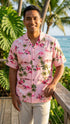 Pink Flamingo Hibiscus Men's Hawaiian Shirt