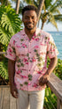 Pink Flamingo Hibiscus Men's Hawaiian Shirt