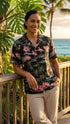 Pink Flamingo HIbiscus Women's Hawaiian Camp Shirt